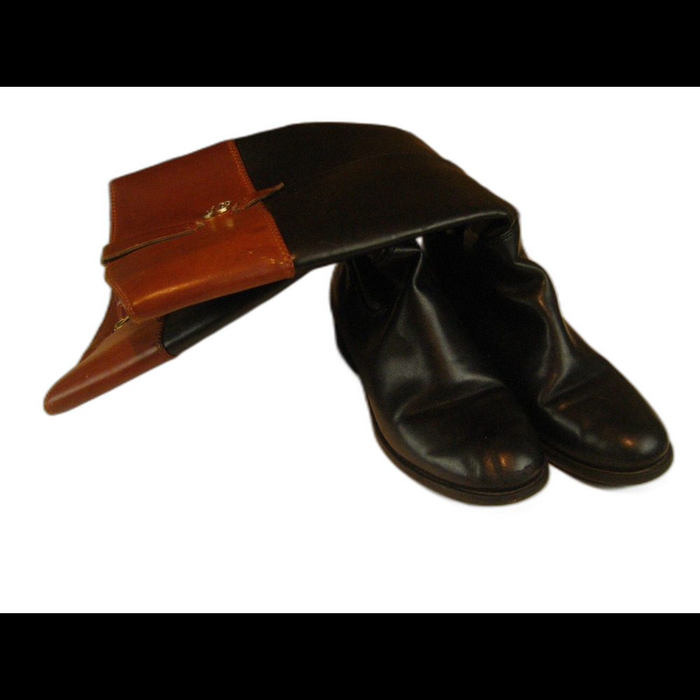 Womens Vntg Tommy Hilfiger Black/Tan Riding Boots sz 7.5M
